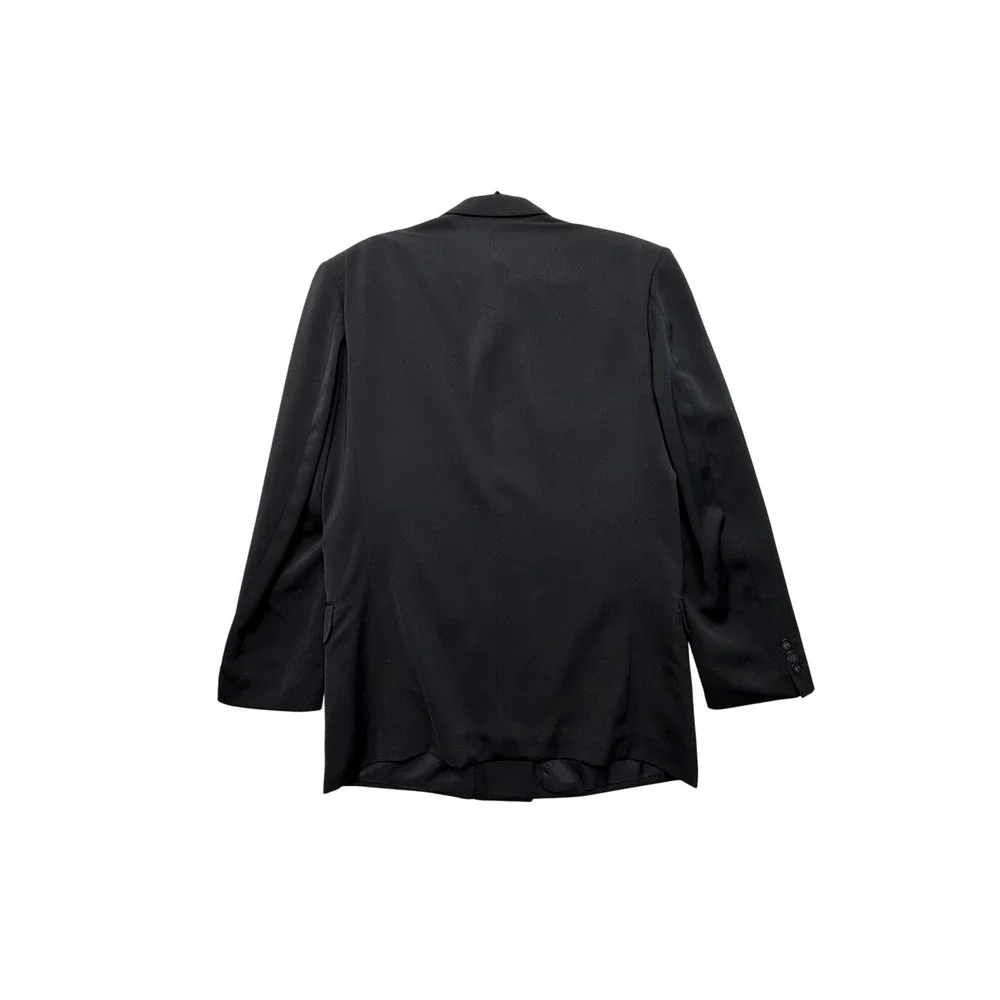 Luka Barryen Paris Double Breasted Blazer Black Peak Lapel Suit Jacket 50 NWT